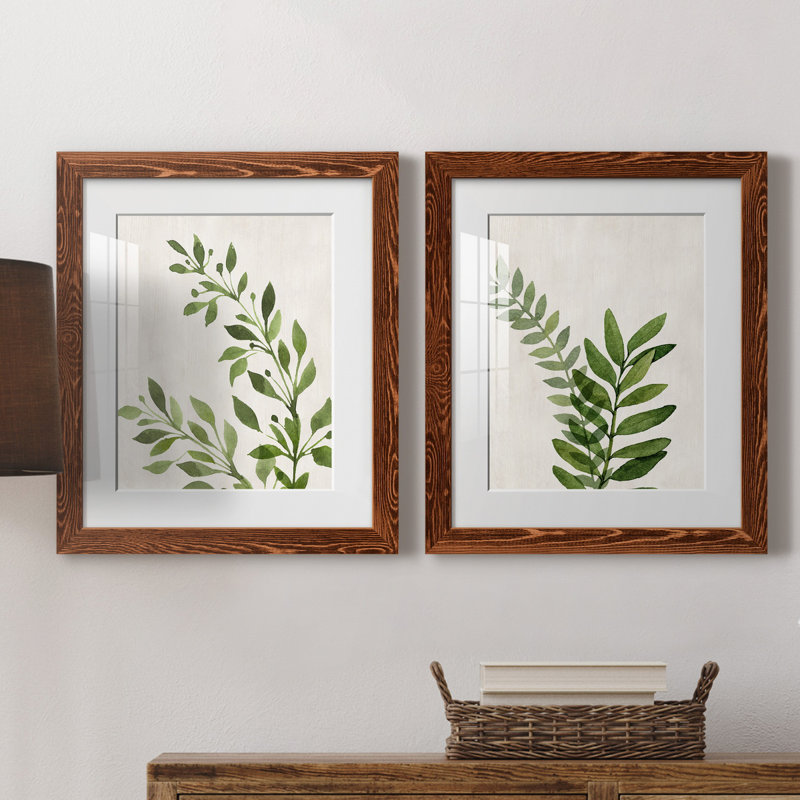 Botanical Wash I - reproduction d'art sur papier, H 24 po x l 20 po x P 1 po, Papier avec cadre érable, Blanc