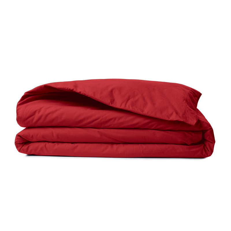 Ensemble de housse de couette Ranforce, Rouge foncé, Arrêt complet / double