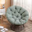 Fauteuil d'appoint ergonomique pivotant en rotin d'acier de style moderne pour le salon