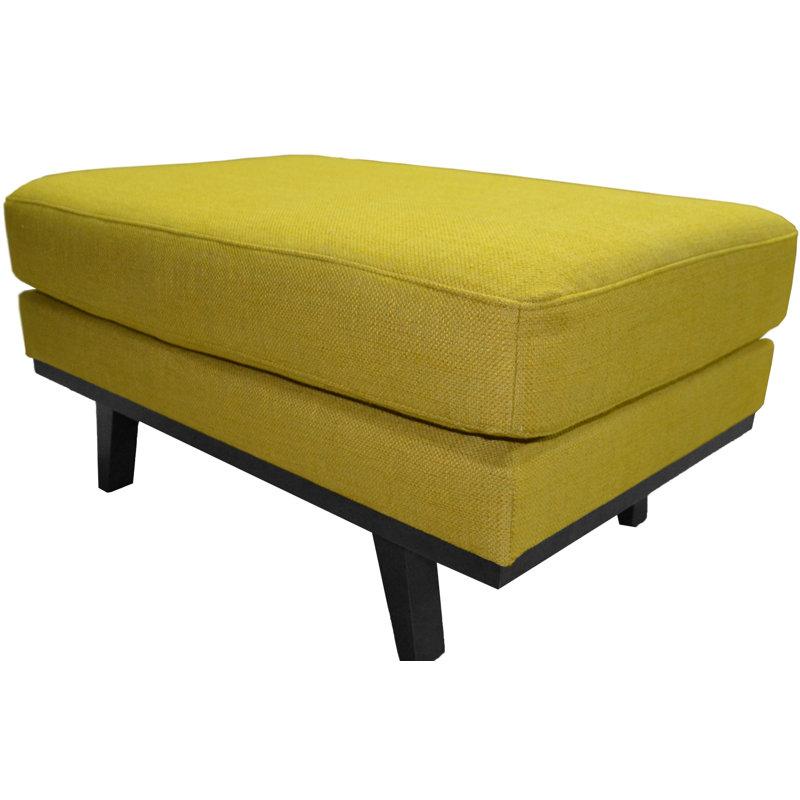 Jazmyne 88cm Wide Rectangle Solid Colour Standard Ottoman, Mustard Yellow