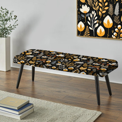 Upholstered Black Bench