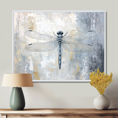 Watercolor Dragonfly In The Fog - Dragonfly Print Wall Art