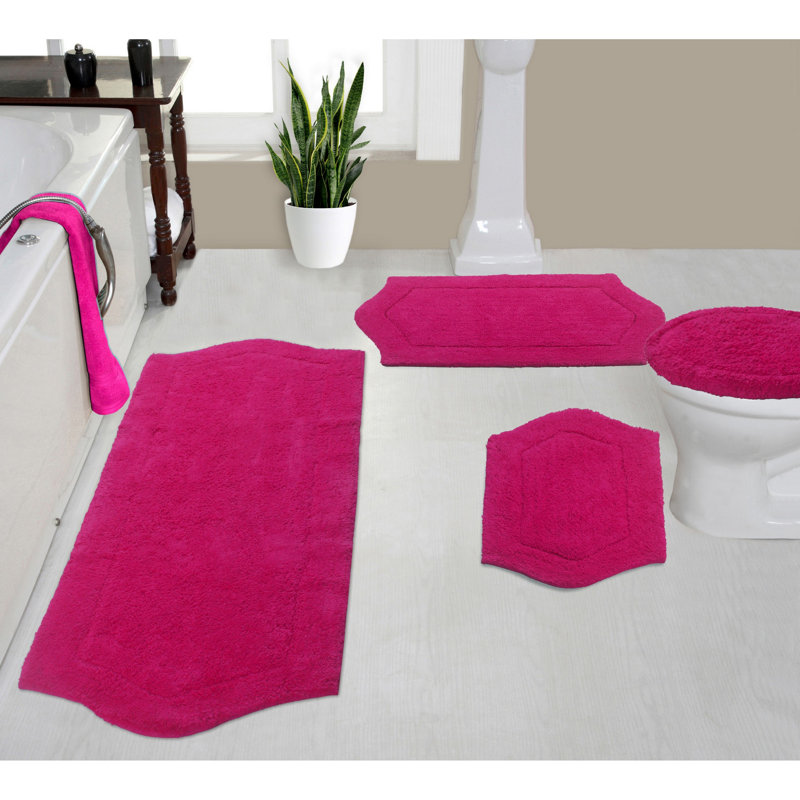 Tapis pour salle de bain Delean, Rose millennial
