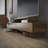 Dessein Modern Minimalist TV Stand for Up to 65" TVs  Low-Profile Media Console with Storage, Walnut Brown Wood Finish-78574842