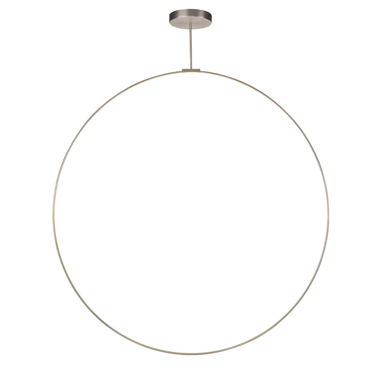 Cirque 1 - Light LED Unique/Statement Pendant, Brushed Nickel, 119.75" H x 72" W x 0.75" D