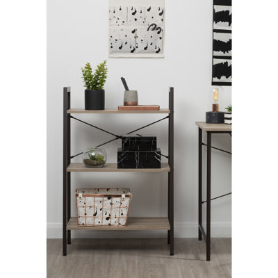 Octa 97cm H x 64cm W Solid Wood Etagere Bookcase