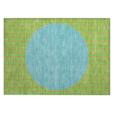 Carcyn Machine Washable Indoor Outdoor Striped Area Rug