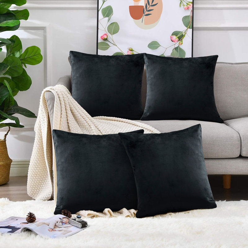 Eva-Sophia Square Scatter Cushion, Black