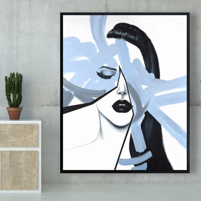 «Abstract Blue Woman Portrait», reproduction sur toile