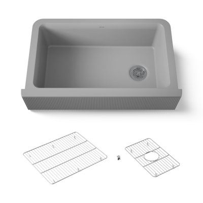 Cairn® Undermount Single-Bowl Farmhouse Kitchen Sink with Fluted Design