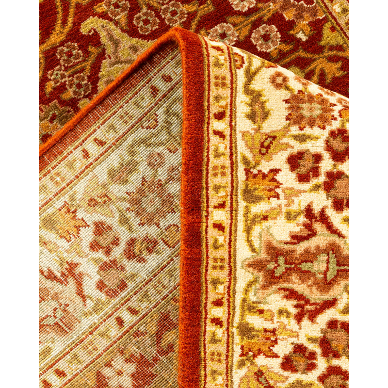 One-of-a-Kind Hayner Hand-Knotted 2'8" x 8'3" Runner Wool Area Rug in Orange
