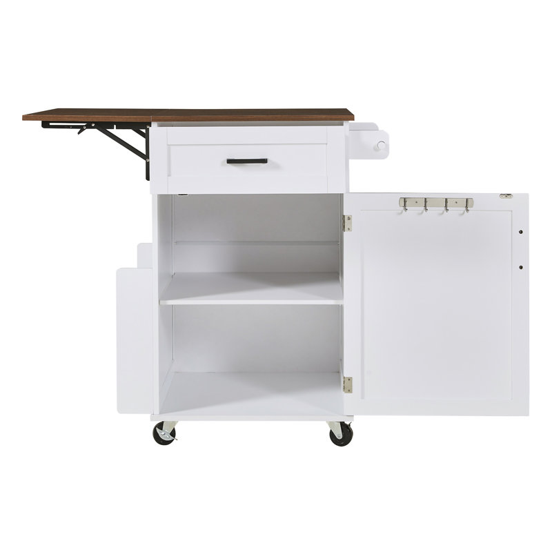 Îlot de cuisine 39,3 po avec abattant, Blanc