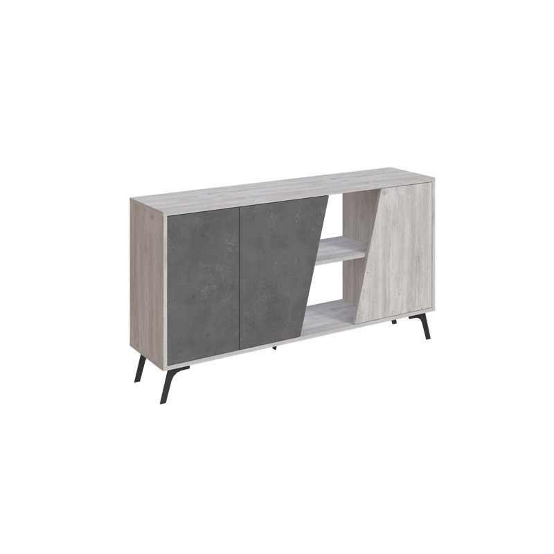 Klaye 150Cm Wide Sideboard, White/Retro Grey