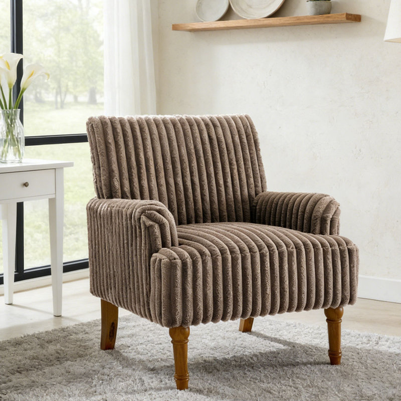 Chaise d'appoint moderne en velours côtelé, Café noir