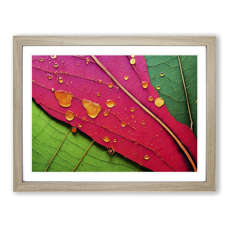 Tantalizing Leaf 1 Piece Single Picture Frame Wall Art, 46cm H x 64cm W x 2cm D, Light Brown