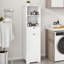 Armoire de trieur de linge inclinable à un compartiment et un tiroir - Blanc