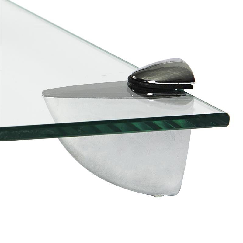 Harbour Housewares - Floating Glass Shelves with Silver Brackets - Set of 3, 0.50cm H x 60cm W x 13cm D