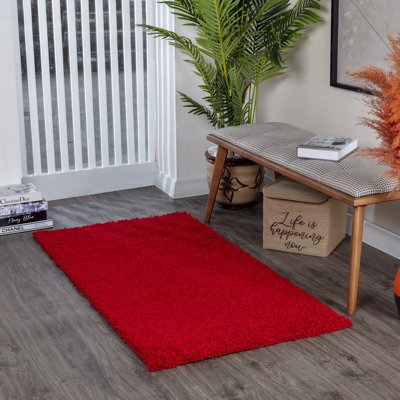 Purvis Handwoven Red Rug