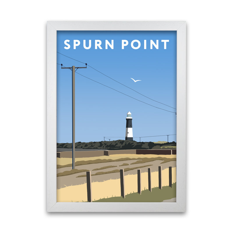 Spurn Point 1 Piece Wall Art, 42cm H x 29.7cm W x 3cm D, White Framed