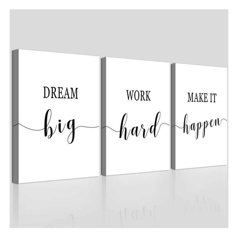 «Black and White Canvas Wall Art Motivation»