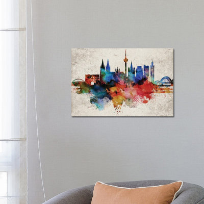 Cologne Abstract 1 Piece Wrapped Canvas Wall Art