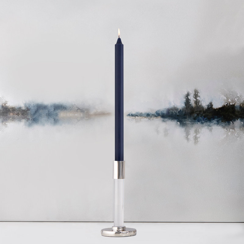 Root Candles Unscented Taper Candle, 12" H x 0.88" W x 0.88" D, Navy