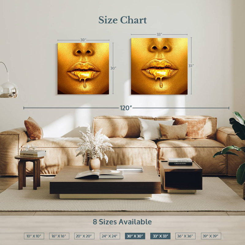 Shuttleworth Luscious Gold Lips, 30" H x 30" W