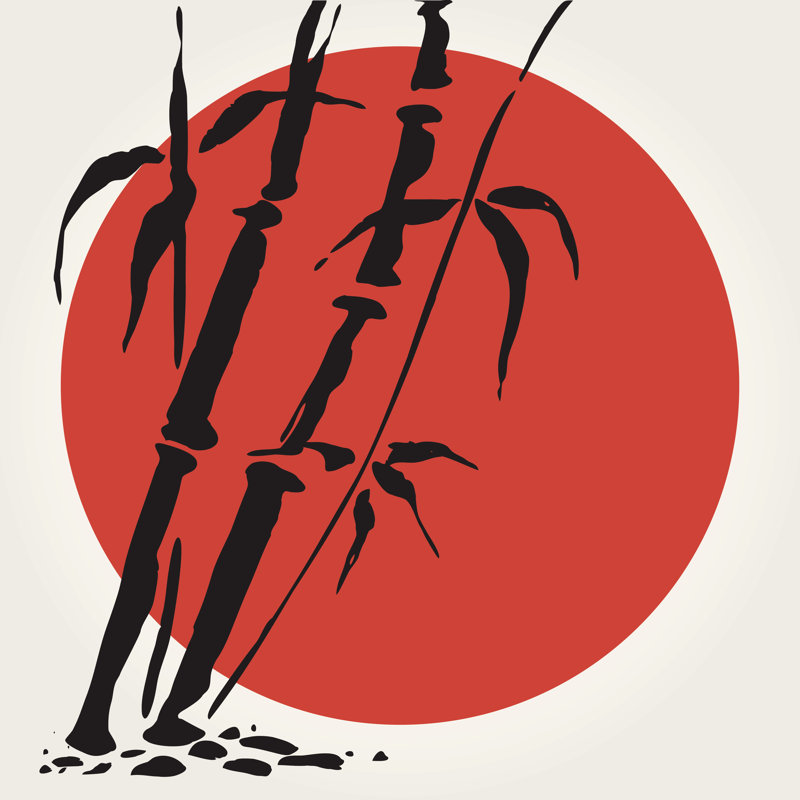 Bamboo In Chinese Style - Wrapped Canvas Print, 122cm H x 122cm W x 3.8cm D