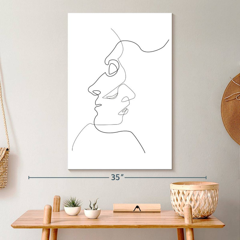 Deux visages, reproduction sur toile, H 30 po x l 20 po x P 1,25 po