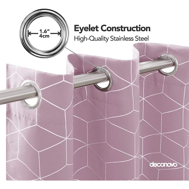 Alizet Blackout Curtain Pair, 132 W x 114 D cm, Pink