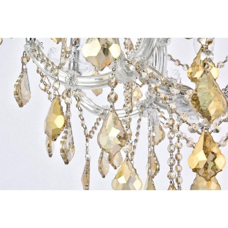 Stockard 13 - Light Glass Chandelier, Golden Teak (Smoky), Royal Cut, Chrome