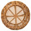 Table basse ronde en rotin, base géométrique ajourée, brun naturel, diamètre de 30 pouces, style bohémien