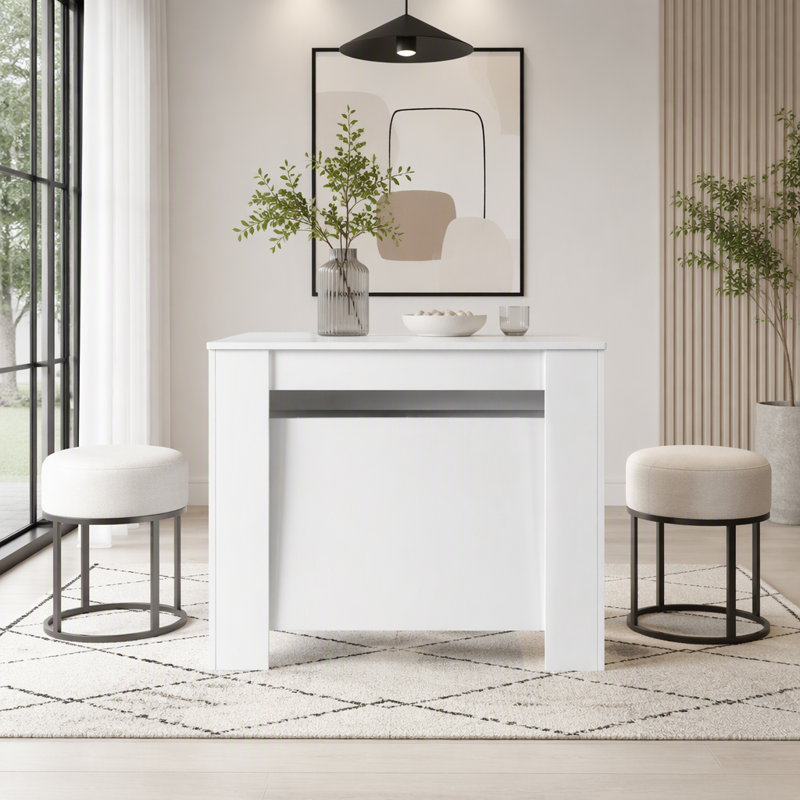 Multifunctional Extendable Dining Table, White