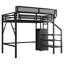 Lit mezzanine simple TG avec escalier, lit mezzanine double en métal avec tablettes de rangement, lit mezzanine haut avec garde-robe-1612683044-1612683047