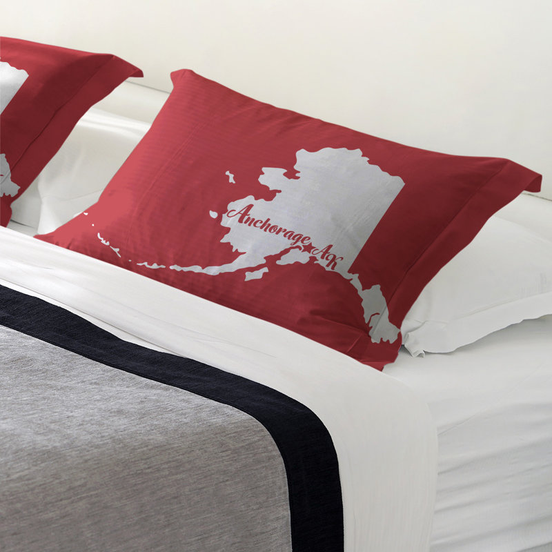 Pillow Sham, King, Microfiber, Red