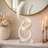 Modern Artistic Resin Spiral Sculpture Object for Living Room Accent - Decorative Home Decor for Entryway or Bookshelf Decoration - 27", White