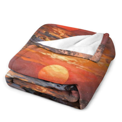 Jeté en flanelle Sunset Ocean