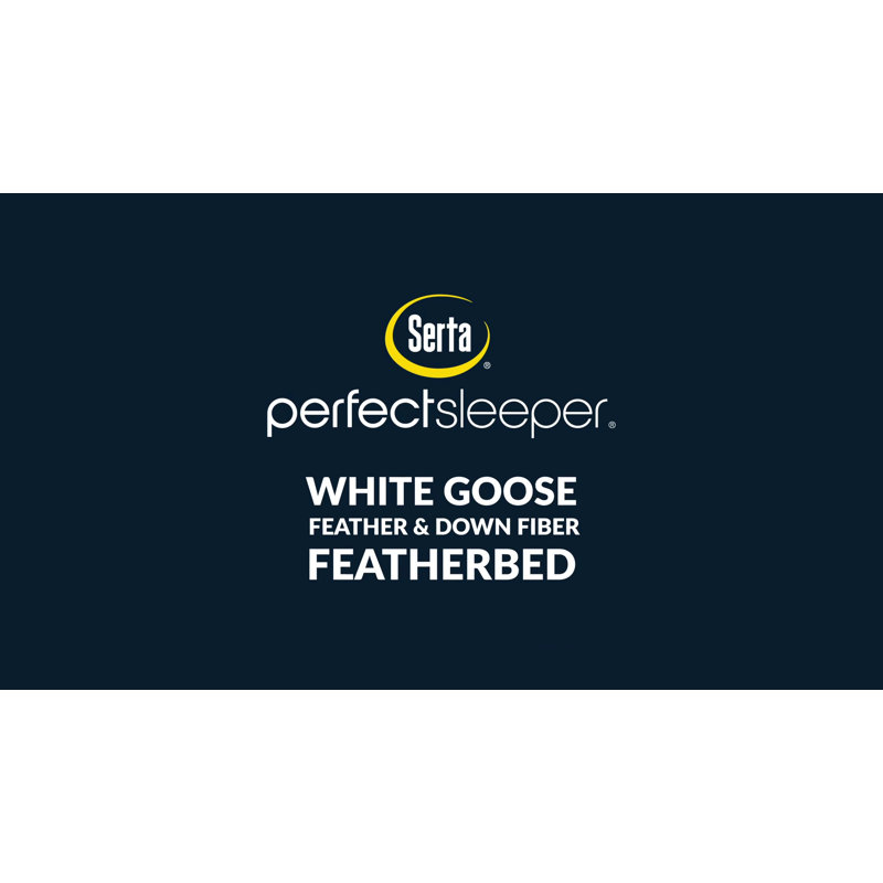 Serta Luxurious Queen White Goose Feather & Down Fiber Featherbed
