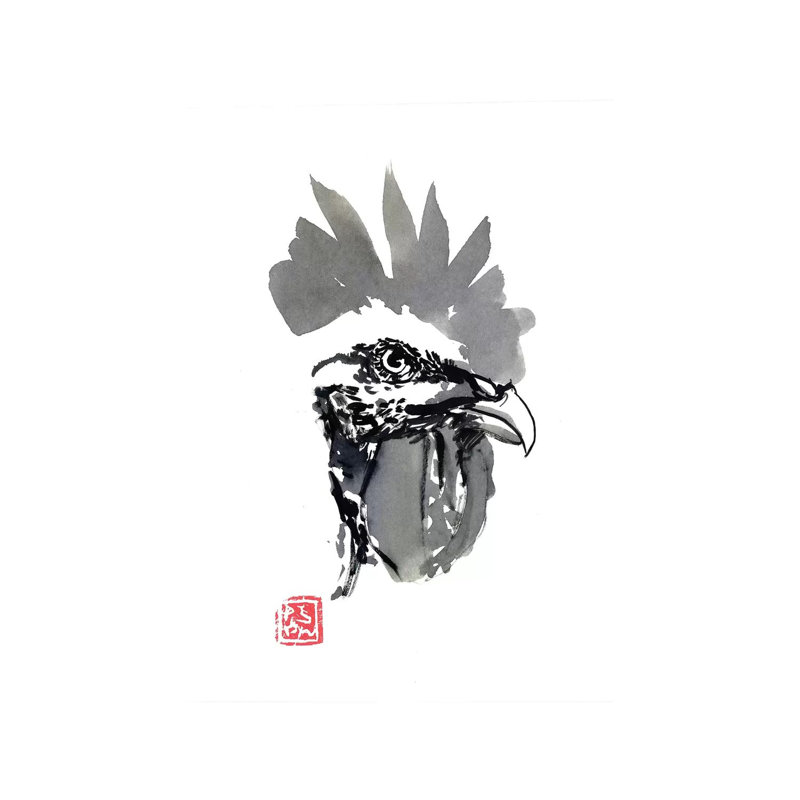 Coq Head by Péchane - Print on Canvas, Wrapped Canvas, 101.6 cm H x 66.04 cm W x 1.91 cm D