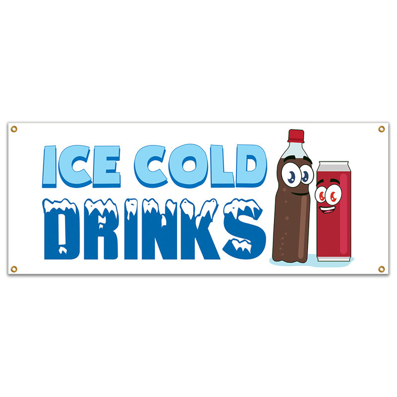 Vinyle 13 oz avec œillets Ice Cold Drinks 3 Banner