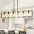 6-Light Dimmable Kitchen Island Linear Square / Rectangle Chandelier-267465898-267465901