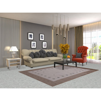Tapis indien en laine fait à la main de style Gabbeh 5 x 7