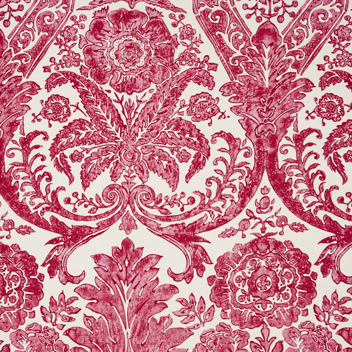 Oriana Damask Wallpaper Roll, Raspberry