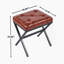 Stool/Chair,1Pcs,BROWN Leather,Metal Leg,40.5X33.5X44.5Cm-494668037