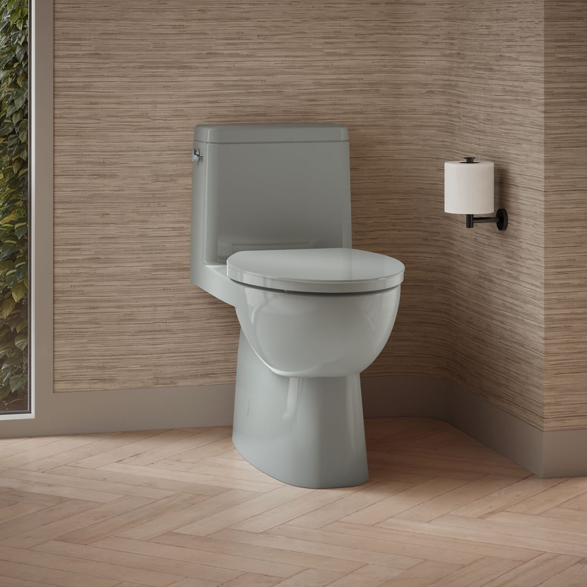Reach 1.28 GPF Elongated Toilet, Ice Gray