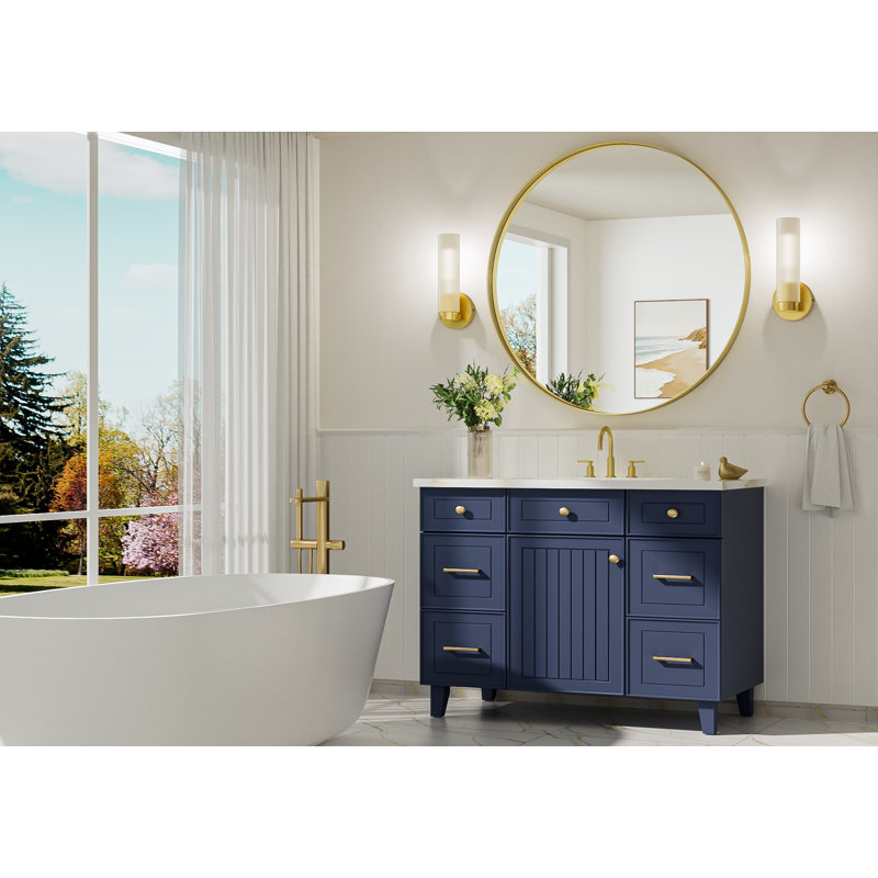 Miroir de salle de bain Valancia, Doré, 40 po x 40 po