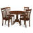 5 Piece Dining Room Table Set Includes a Round Dining Table with Pedestal and 4 Wood Seat Chairs, 42x42 Inch, Mahogany-1405634772-1384797860-1384797856