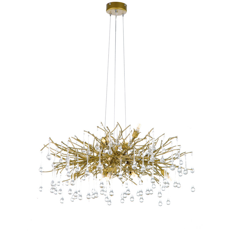 Lustre argenté 10 lumières Copes, Or