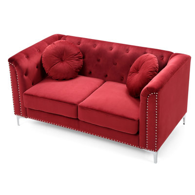 Pompano 62in Loveseat, Burgundy