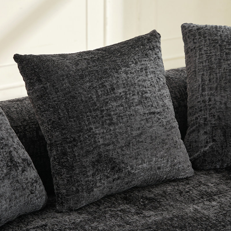 Causeuse incurvée, petit canapé en chenille avec 3 coussins, canapé profond pour appartement, salon, aucun assemblage requis